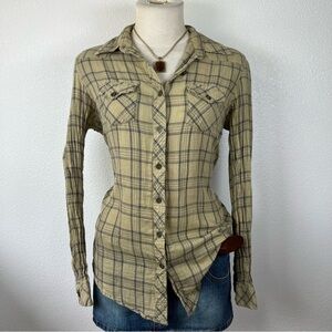 Plaid Button-Up Women's Top
